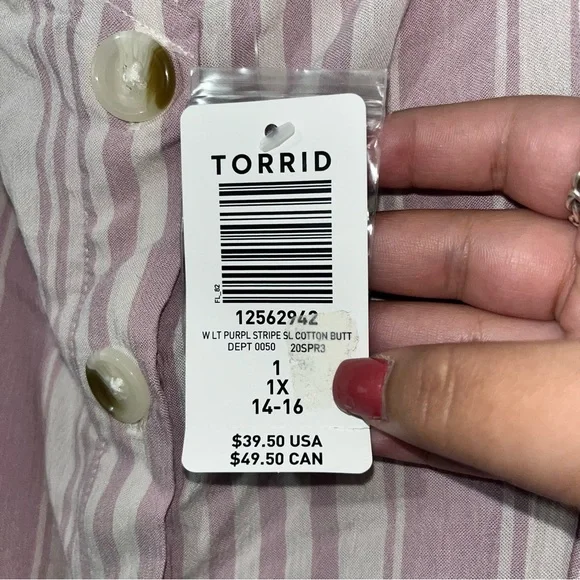 Torrid Rayon Crepe button front cami lightweight size 1X plus size - Picture 4 of 7